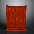 Traditional Red Wooden Furniture Cabinet With Double Doors And Natural Texture