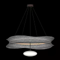Modern Layered Pendant Light With Smooth White Curved Shade And Soft Glow