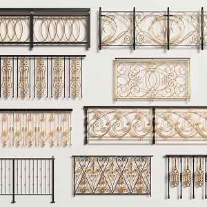 European Style Guardrail Railing Luxury Indoor Railing European Style Indoor Railing European Style Architectural Railing 3d model