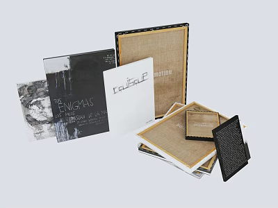 Various Style Photo Frames With Wooden And Black Borders For Decorative Home 3d model