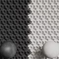 Black and White Hexagonal Geometric Pattern Background Wall With Decorative Spheres 3d model