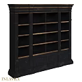 Black Wooden Cabinet with Multiple Shelves and Drawers Classic Design for Living Room