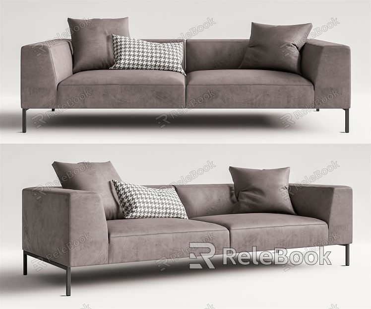 Leather double sofa Modern double sofa model