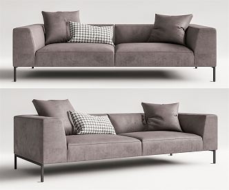 Leather double sofa Modern double sofa 3d model