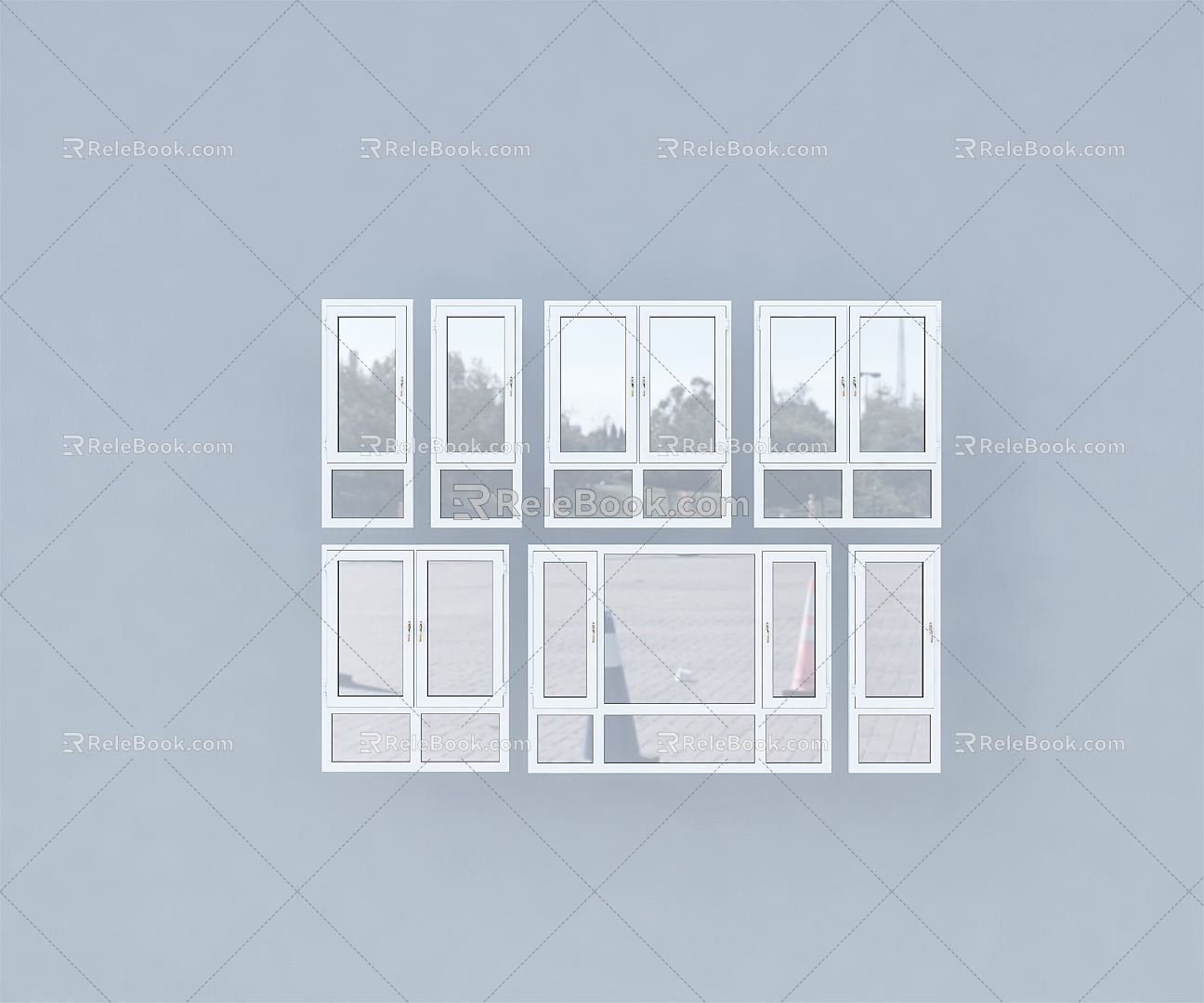 Modern windows casement 3d model