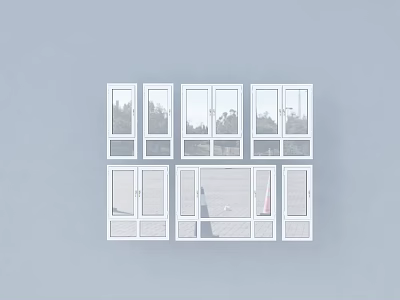 Modern windows casement 3d model