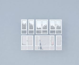 Modern windows casement 3d model