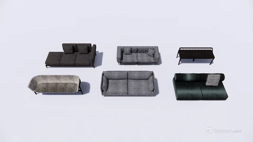 Diverse Sofa Set With Multiple Designs And Modern Styles For Living Room Use 3d model