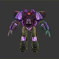 Purple And Black Transformer Model With Glowing Mechanical Design And 3D Rendering