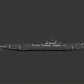 Detailed Warship Model with Long Deck Structure and Central Military Bridge 3d model