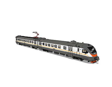 modern tram high-speed train 3d model