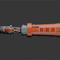Red and Gray Cobra Flare Revolver Weapon With White and Red Striped Grip