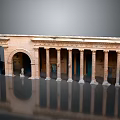 Ancient Architecture Featuring Stone Columns Arched Doorway And Classical Design Elements 3d model