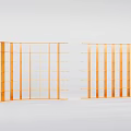 Modern Orange Open Shelving Bookshelf Design With Two Units And Multiple Compartments