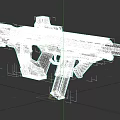 Sci Fi Tactical Rifle With Mounted Scope And Red Glowing Design Elements 3d model