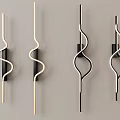 Modern Sleek Curved Wall Lamps With Multicolor Design For Interior Lighting 3d model