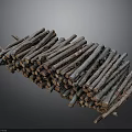 Natural Plant Wooden Sticks Stacked For Garden Decoration And Craft Use
