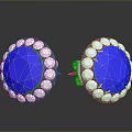 Elegant Round Blue Gemstone Earrings Surrounded by Small White Gemstones in Silver Setting