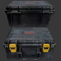 Hardware Tools Black Toolboxes with Yellow Latches Red Logo and Durable Heavy Duty Design