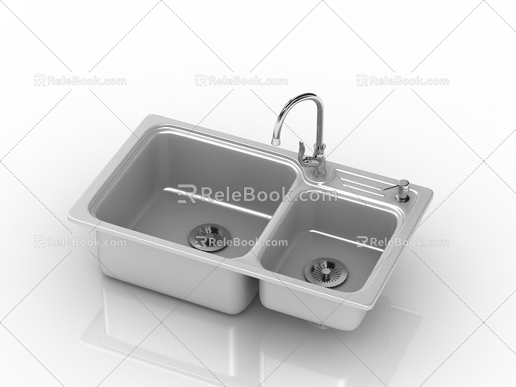 Modern Kitchen Washing Basin Star Basin 3d model