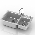 Modern Kitchen Washing Basin Star Basin 3d model