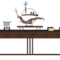 New Chinese-style Solid Wood Case Table Display Cabinet 3d model