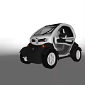 Renault Small Modern Two Seater City Car With Silver Gray Exterior And Compact Design