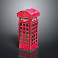 Vintage Red Telephone Booth Model With Classic Design And Glass Windows
