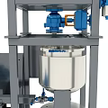 Industrial Mixing Equipment With Stainless Steel Frame Blue Motor And Control Panel