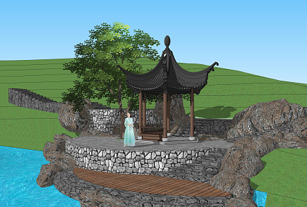 Chinese Pavilion Garden Pavilion 3d model