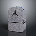 Stylish Gray Backpack Featuring Jumpman Logo And AIR Branding Design