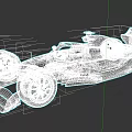 Red Formula Racing Car With F22 Logo And Green Yellow Wheels