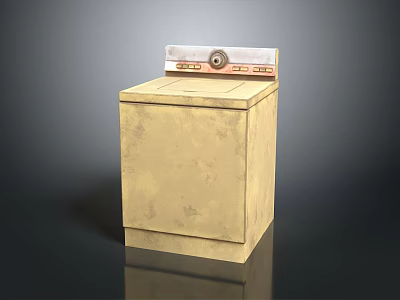 Vintage Beige Desktop Computer Case With Top Control Panel Design 3d model