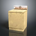 Vintage Beige Desktop Computer Case With Top Control Panel Design 3d model