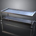 Stainless Steel Mobile Medical Cart With Two Shelves And Wheels
