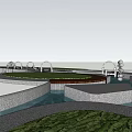 Garden Ornament Design With Water Feature Stone Platform Green Grass And White Spherical Decorations