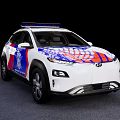 Hyundai SUV With Blue And Red Graphics And Roof Lights