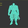Man In Silver Armor With Red Cape And Detailed Metallic Warrior Design