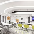 Modern Classroom Multimedia Classroom 3d model