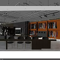 Elegant Modern Boutique Store Interior With Sofa Chairs Chandelier Bookshelves And Rug