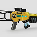 Futuristic Yellow And Black Weapon With Scope And Tech Design 3d model