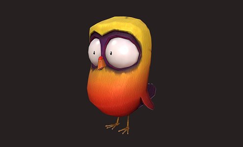 Modern bird cartoon bird 3d model