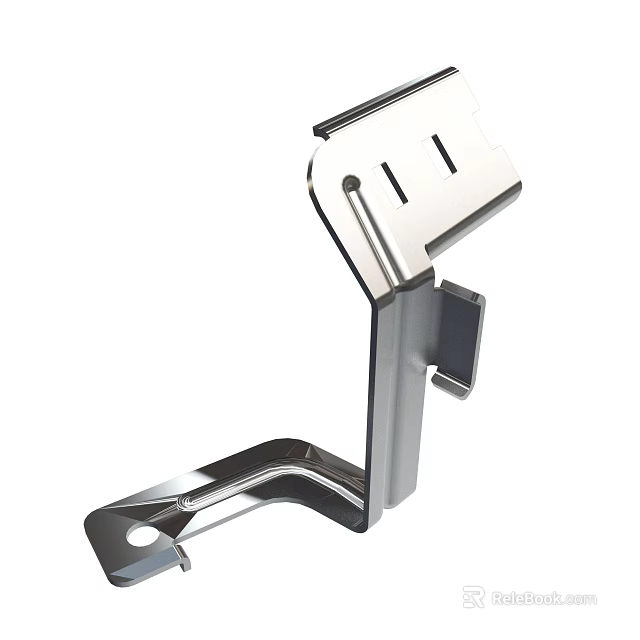 Durable Silver Metal Bracket With Sturdy Structure For Secure Mounting Applications 3d model 