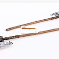 Two Ancient Battle Axes With Wooden Handles And Sharp Metal Blades