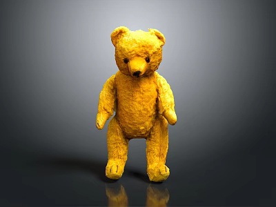 Kids Bedroom Furniture With Yellow Teddy Bear Decoration 3d model