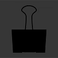 Black Paper Clip Holder With Simple Design And Two Metal Paper Clips