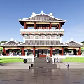 Chinese Ancient Architecture Three-story Ancient Architecture Tower 3d model