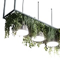 Modern Bar Chair Combination Home Bar Plant Bar Stool Green Plant Bar Ceiling Chandelier Plant Ceiling Chandelier 3d model