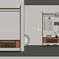 Modern Clothes Rack Interior Design With Drawer Base Hanging Clothes Hat Shoes And Potted Plant