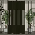 Metal Screen Partition Bronze Screen Partition 3d model